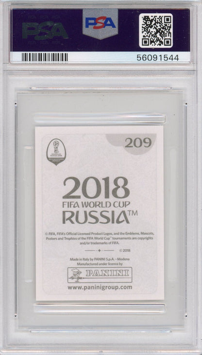 Graded 2018 Panini World Cup Kylian Mbappe #209 Stickers Black Back Rookie RC Soccer Card PSA 10 Gem Mint