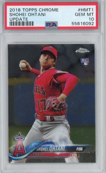 Graded 2018 Topps Chrome Update Shohei Ohtani #HMT1 Rookie RC Baseball Card PSA 10 Gem Mint