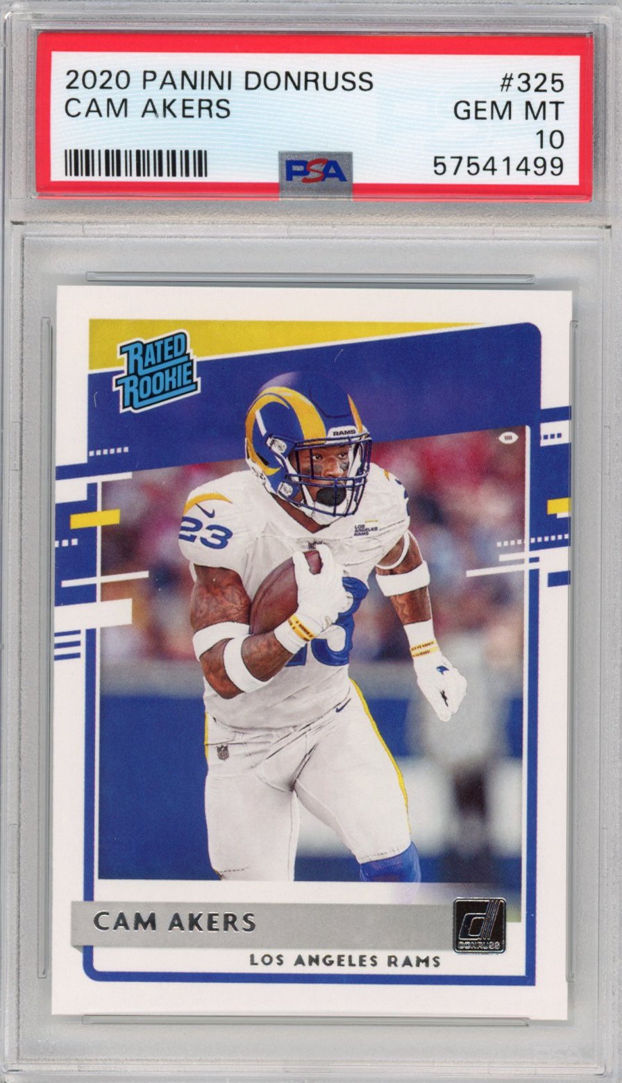 Graded 2020 Panini Donruss Cam Akers #325 Rated Rookie RC Football Card PSA 10 Gem Mint