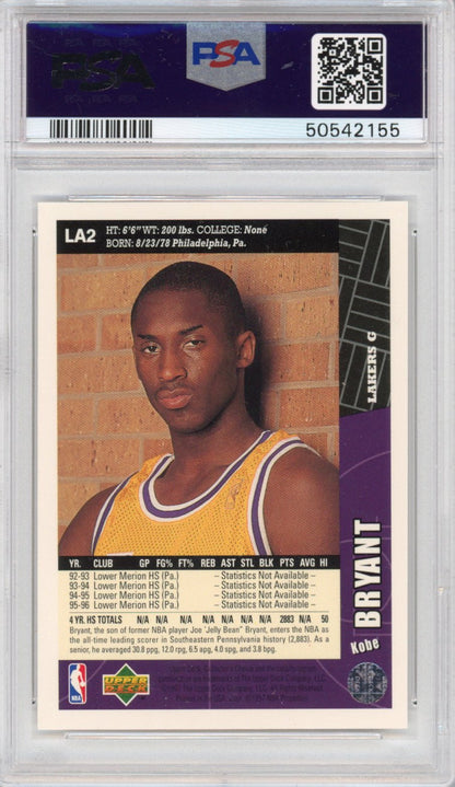 Graded 1996-97 Collector's Choice Kobe Bryant #LA2 Lakers Team Set Rookie RC Basketball Card PSA 10 Gem Mint