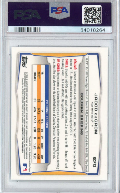 Graded 2014 Bowman Chrome Prospects Jacob DeGrom #BCP73 Rookie RC Baseball Card PSA 10 Gem Mint
