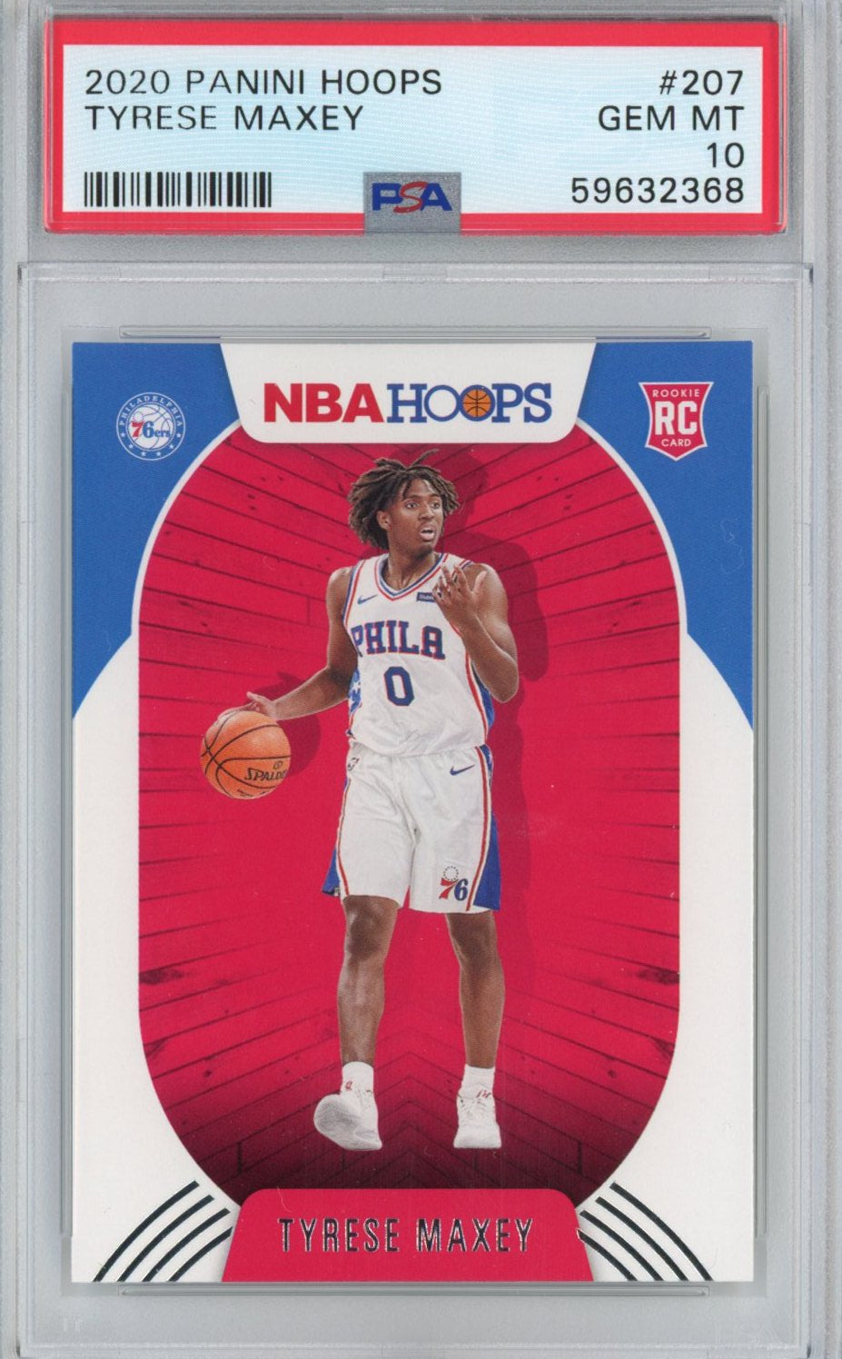 Graded 2020-21 Panini Hoops Tyrese Maxey #207 Rookie RC Basketball Card PSA 10 Gem Mint