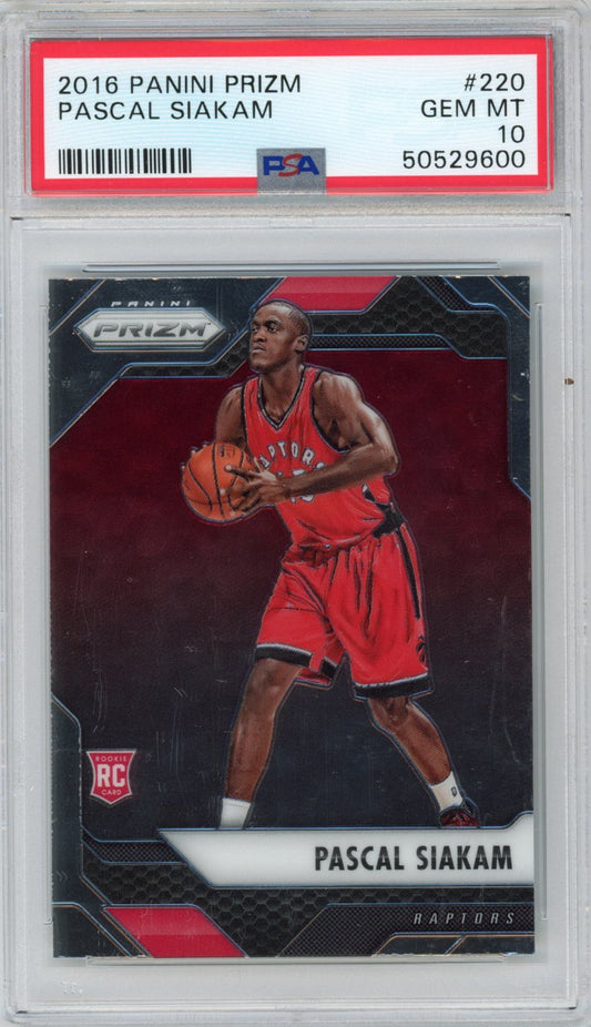 Graded 2016-17 Panini Prizm Pascal Siakam #220 Rookie RC Basketball Card PSA 10 Gem Mint