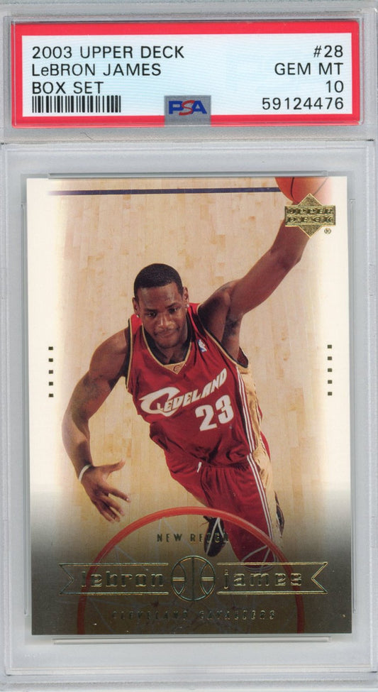 Graded 2003-04 Upper Deck LeBron James #28 Box Set Rookie RC Basketball Card PSA 10 Gem Mint