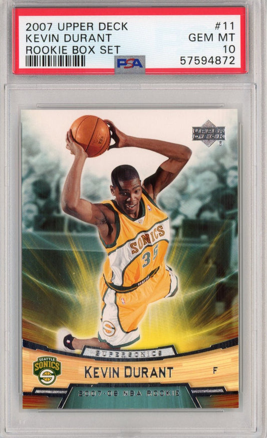 Graded 2007-08 Upper Deck UD Box Set Kevin Durant #11 Rookie RC Basketball Card PSA 10 Gem Mint