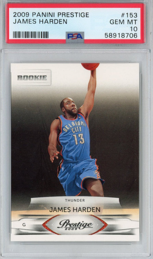 Graded 2009-10 Panini Prestige James Harden #153 Rookie RC Basketball Card PSA 10 Gem Mint