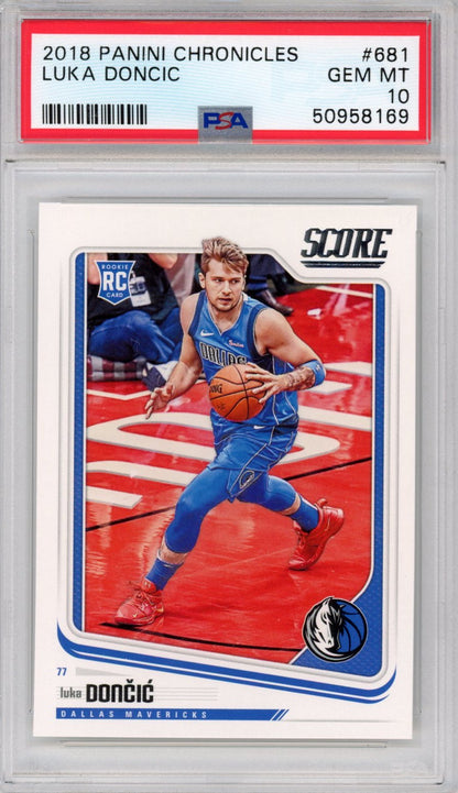Graded 2018-19 Panini Chronicles Luka Doncic #681 Rookie RC Basketball Card PSA 10 Gem Mint