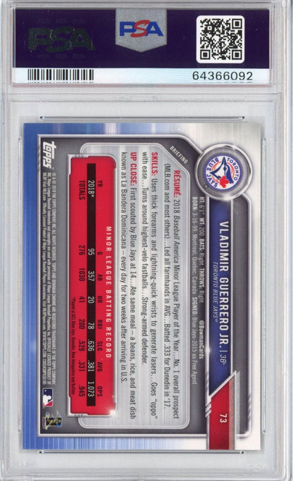 Graded 2019 Bowman Chrome Vladimir Vlad Guerrero Jr. #73 Rookie RC Baseball Card PSA 10 Gem Mint