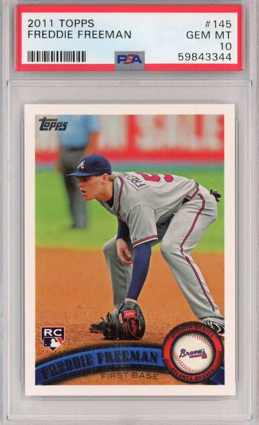 Graded 2011 Topps Freddie Freeman #145 Rookie RC Baseball Card PSA 10 Gem Mint