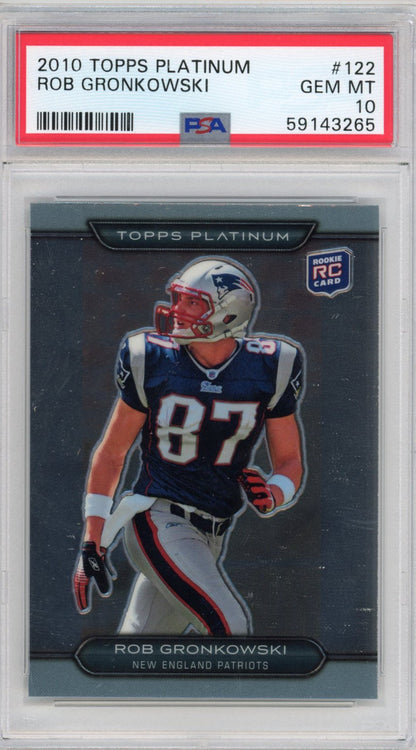 Graded 2010 Topps Platinum Rob Gronkowski #122 Rookie RC Football Card PSA 10 Gem Mint