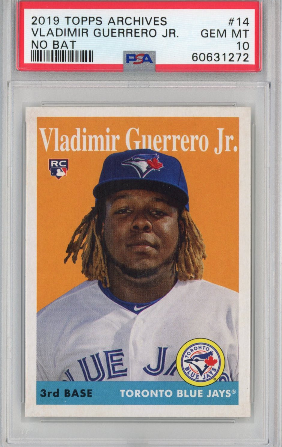 Graded 2019 Topps Archives Vladimir Vlad Guerrero Jr. #14 No Bat Rookie RC Baseball Card PSA 10 Gem Mint