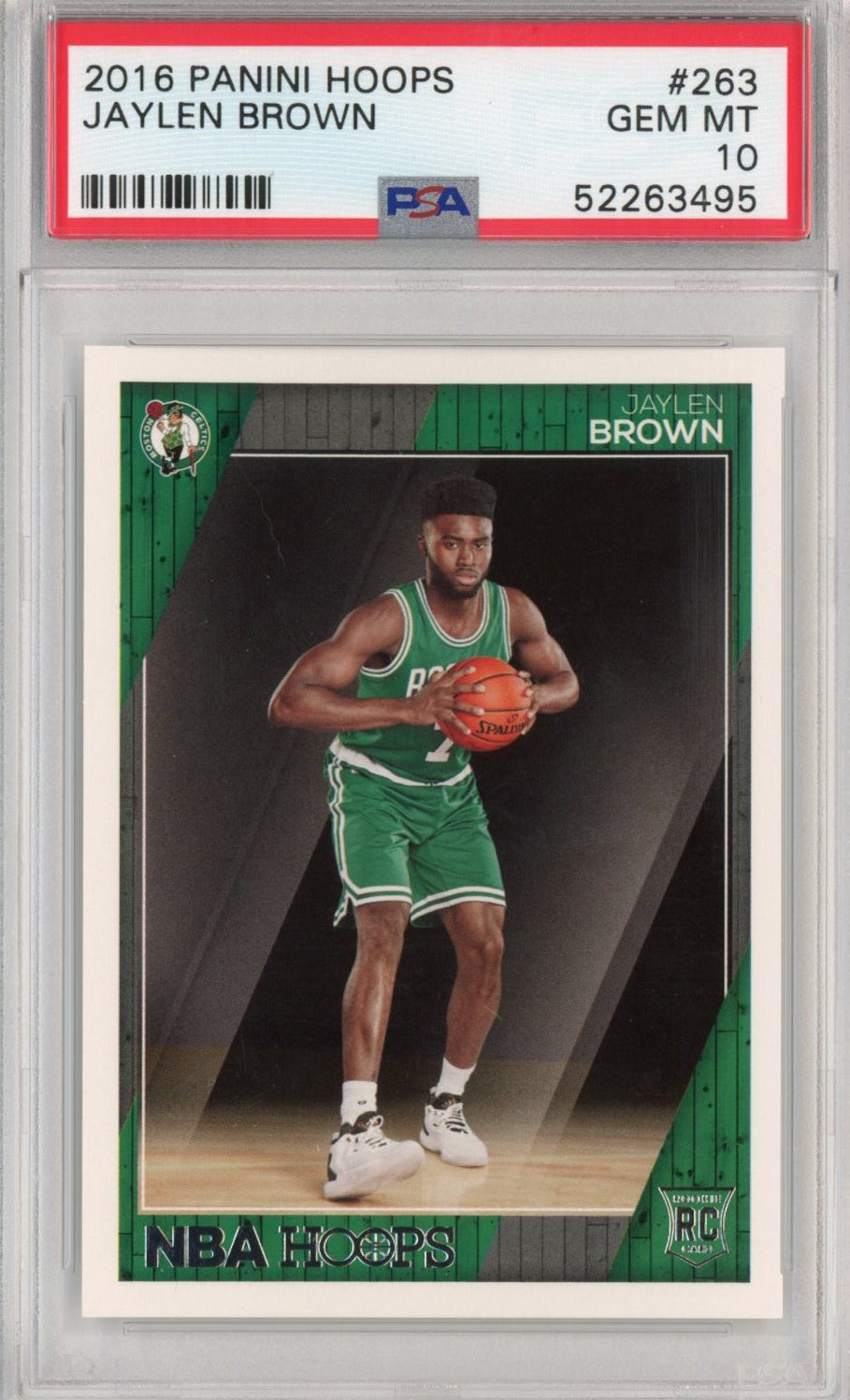 Graded 2016-17 Panini Hoops Jaylen Brown #263 Rookie RC Basketball Card PSA 10 Gem Mint