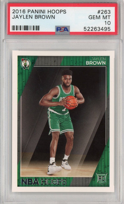 Graded 2016-17 Panini Hoops Jaylen Brown #263 Rookie RC Basketball Card PSA 10 Gem Mint