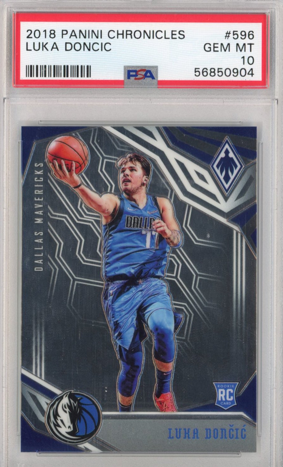 Graded 2018-19 Panini Chronicles Luka Doncic #596 Rookie RC Basketball Card PSA 10 Gem Mint