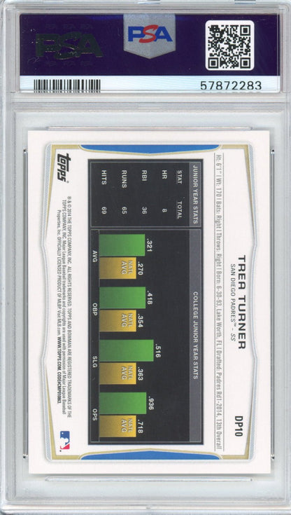 Graded 2014 Bowman Draft Picks Trea Turner #DP10 Rookie RC Baseball Card PSA 10 Gem Mint