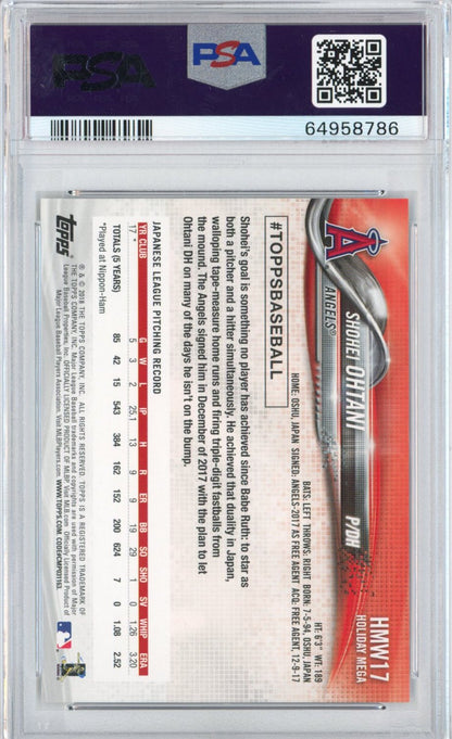 Graded 2018 Topps Holiday Shohei Ohtani #17 Rookie RC Baseball Card PSA 10 Gem Mint