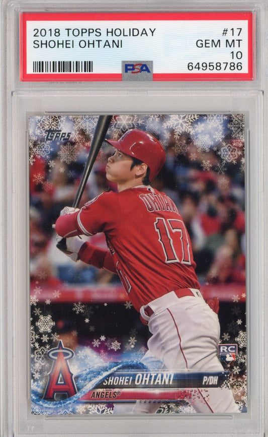 Graded 2018 Topps Holiday Shohei Ohtani #17 Rookie RC Baseball Card PSA 10 Gem Mint