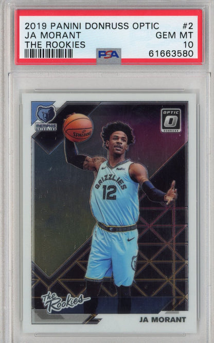 Graded 2019-20 Panini Donruss Optic Ja Morant #2 The Rookies RC Basketball Card PSA 10 Gem Mint