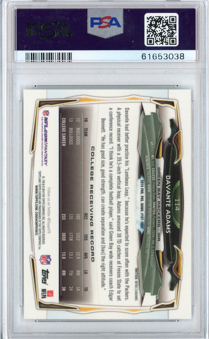 Graded 2014 Topps Chrome Davante Adams #114 Facing Forward Rookie RC Football Card PSA 10 Gem Mint