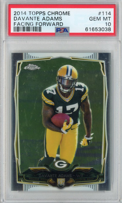 Graded 2014 Topps Chrome Davante Adams #114 Facing Forward Rookie RC Football Card PSA 10 Gem Mint