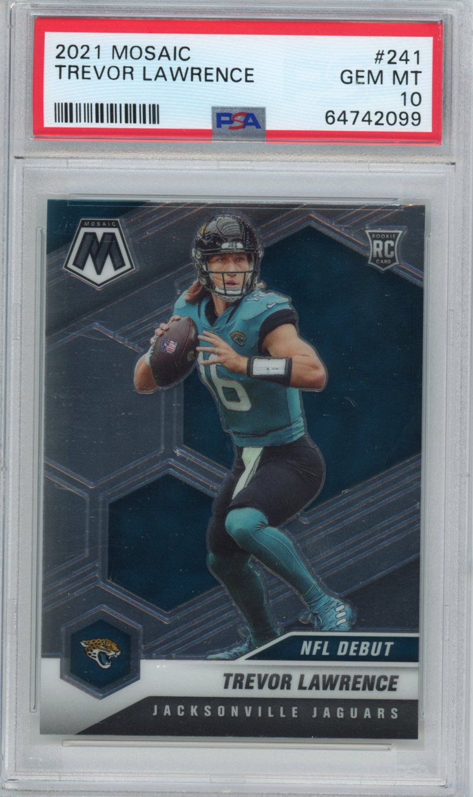 Graded 2021 Panini Mosaic Trevor Lawrence #241 Rookie RC Football Card PSA 10 Gem Mint