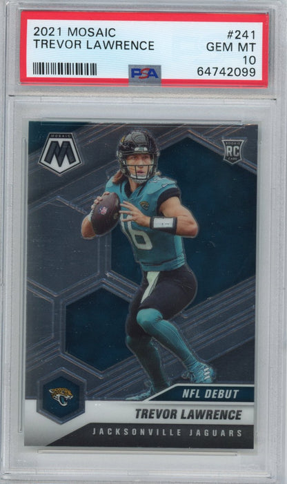 Graded 2021 Panini Mosaic Trevor Lawrence #241 Rookie RC Football Card PSA 10 Gem Mint