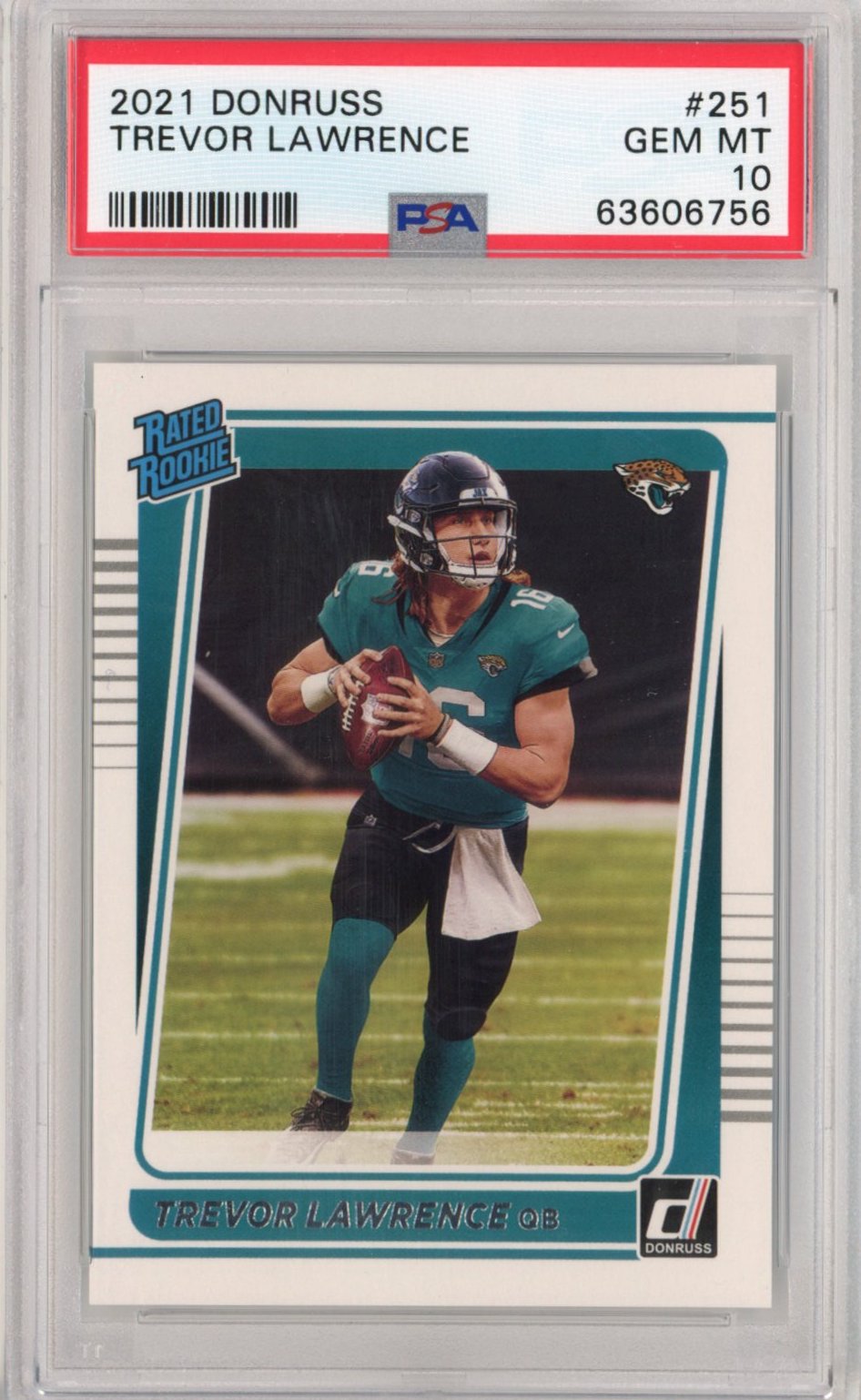 Graded 2021 Panini Donruss Trevor Lawrence #251 Rookie RC Football Card PSA 10 Gem Mint