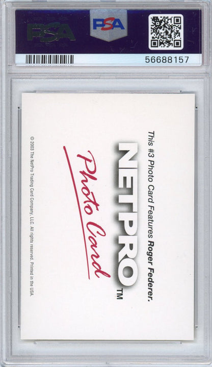 Graded 2003 Netpro Elite Roger Federer #3 Photo Rookie RC Tennis Card PSA 10 Gem Mint