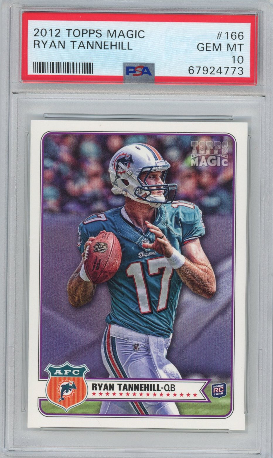 Graded 2012 Topps Magic Ryan Tannehill #166 Rookie RC Football Card PSA 10 Gem Mint