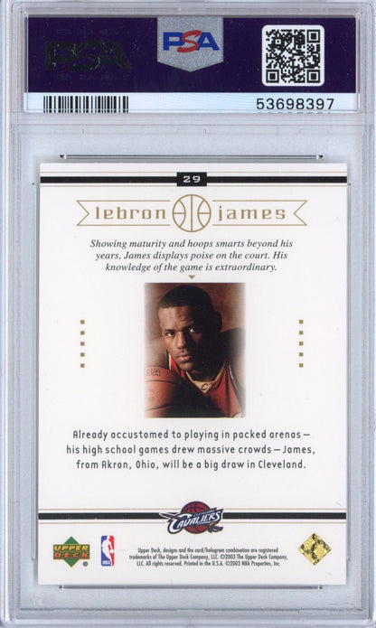 Graded 2003-04 Upper Deck LeBron James #29 Box Set Rookie RC Basketball Card PSA 10 Gem Mint