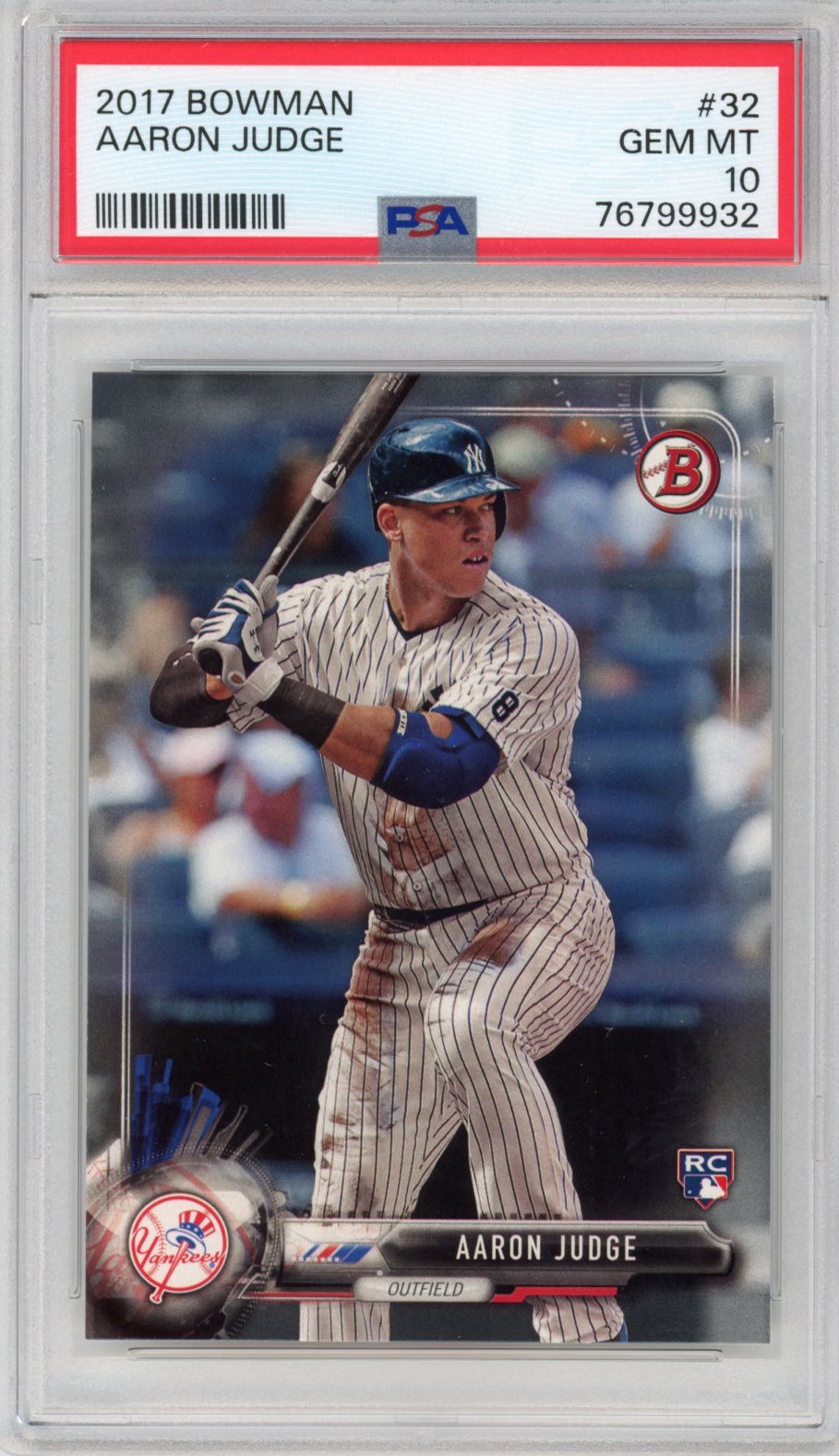 Graded 2017 Bowman Aaron Judge #32 Rookie RC Baseball Card PSA 10 Gem Mint