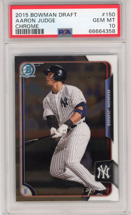 Graded 2015 Bowman Draft Aaron Judge #150 Chrome Rookie RC Baseball Card PSA 10 Gem Mint
