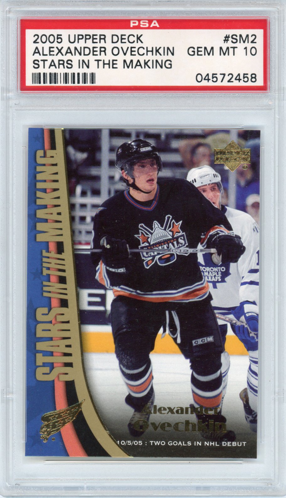 Graded 2005 Upper Deck Alex Ovechkin #SM2 Stars in the Making Rookie RC Hockey Card PSA 10 Gem Mint