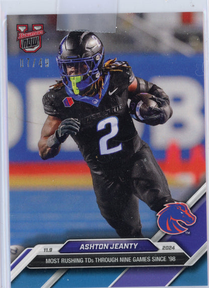 2024 Topps Bowman U Now Ashton Jeanty #38 Blue #/49 Boise State Broncos Rookie RC Football Card