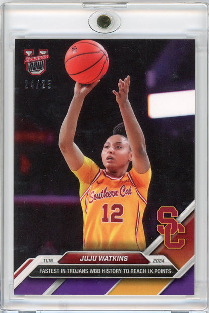 2024 Topps Bowman U Now JuJu Watkins #11 Purple #/25 USC Trojans Rookie RC Basketball Card