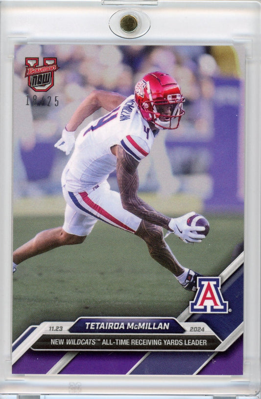 2024 Topps Bowman U Now Tetairoa McMillan #47 Purple #/25 Arizona Wildcats Football Card
