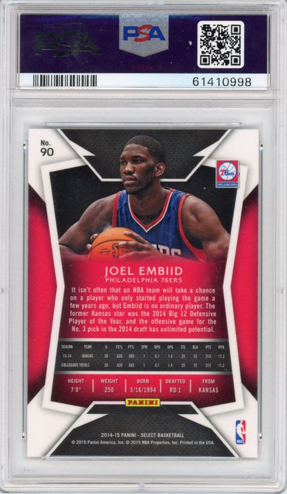 Graded 2014-15 Panini Select Joel Embiid #90 Rookie RC Basketball Card PSA 10 Gem Mint