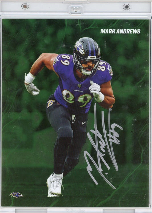 Autographed/Signed 2024 Under Wraps Emanate Mark Andrews Green Baltimore Ravens /99 8x10 Football Card Photo Fanatics COA