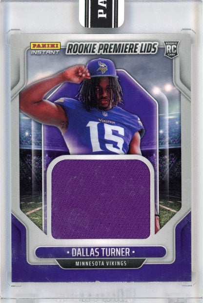 2024 Panini Instant Dallas Turner #RPL-11 Rookie Premiere Lids #/10 Rookie RC Football Card