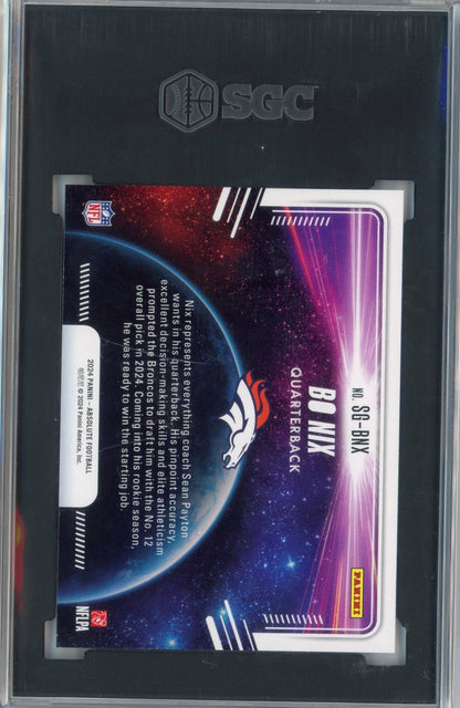 Graded 2024 Panini Absolute Bo Nix #SGBNX Star Gazing Rookie RC Football Card SGC 10 Gem Mint