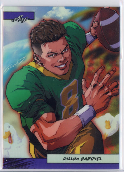 2025 Leaf Web Exclusives Anime Nation Dillion Gabriel #47 Purple /49 Rookie RC Football Card