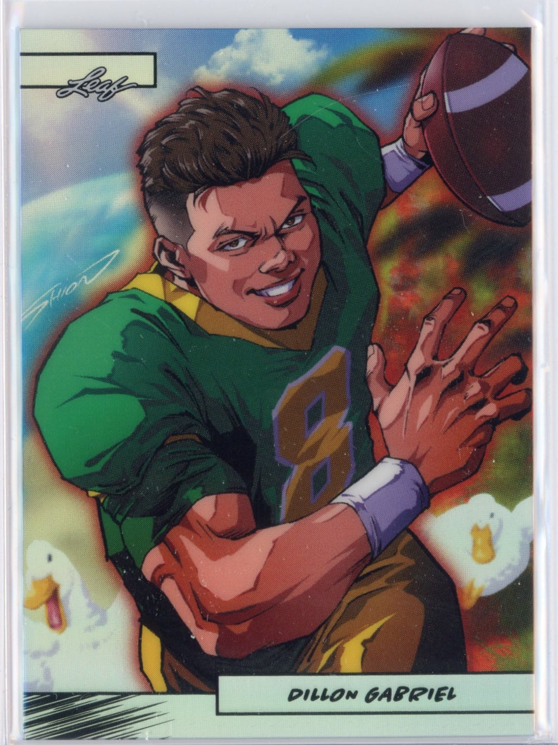 2025 Leaf Web Exclusives Anime Nation Dillion Gabriel #47 Silver /99 Rookie RC Football Card