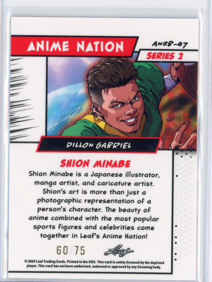 2025 Leaf Web Exclusives Anime Nation Dillion Gabriel #47 Blue /75 Rookie RC Football Card