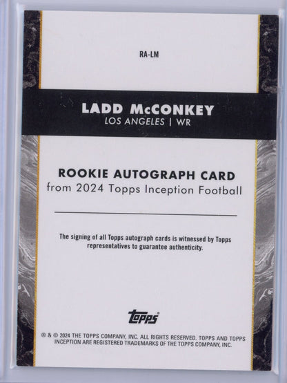 2024 Topps Inception Ladd McConkey #RALM Autograph Rookie RC Football Card