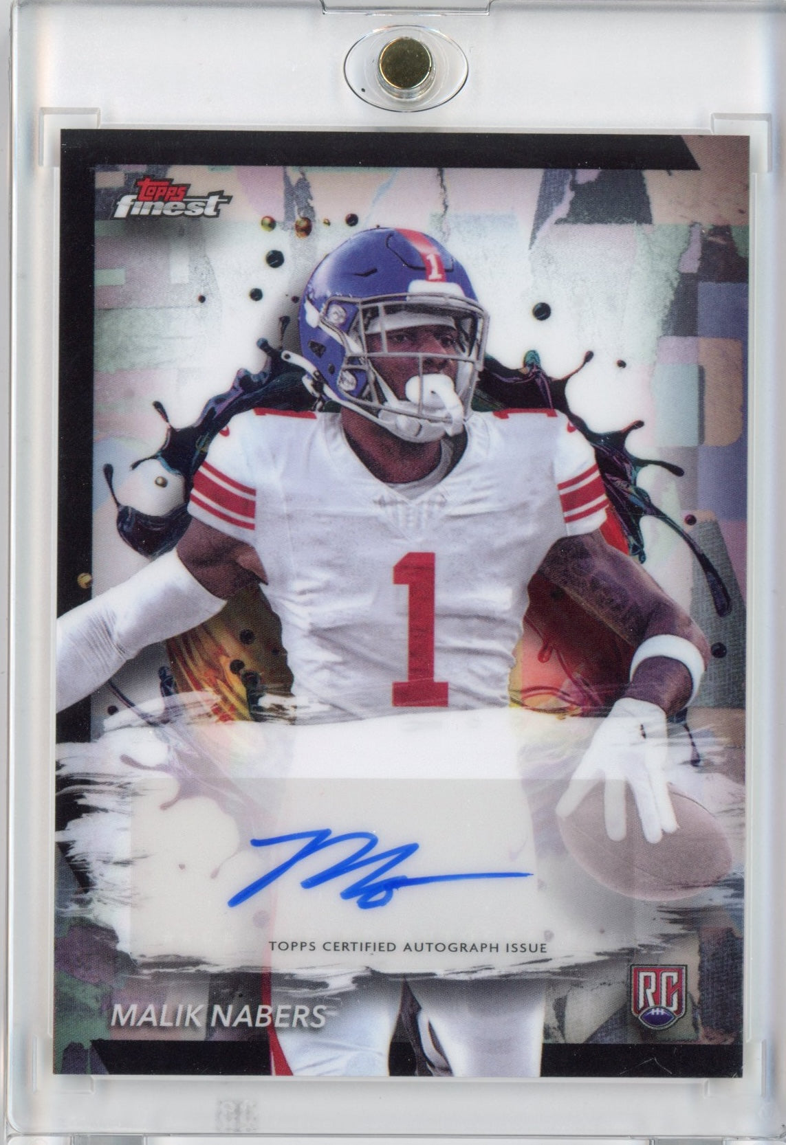 2024 Topps Finest Malik Nabers #RFAMN Autograph Rookie RC Football Card