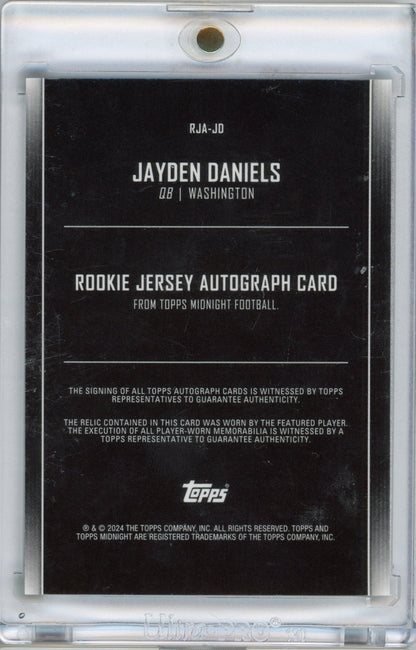 2024 Topps Midnight Jayden Daniels #RJAJD Rookie Jersey Auto Washington Commanders Rookie RC Football Card