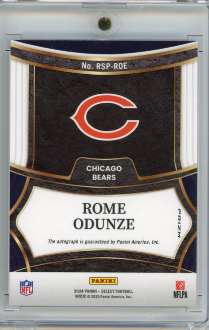 2024 Panini Select Rome Odunze #RSPROE Prizm /399 Chicago Bears Rookie RC Football Card