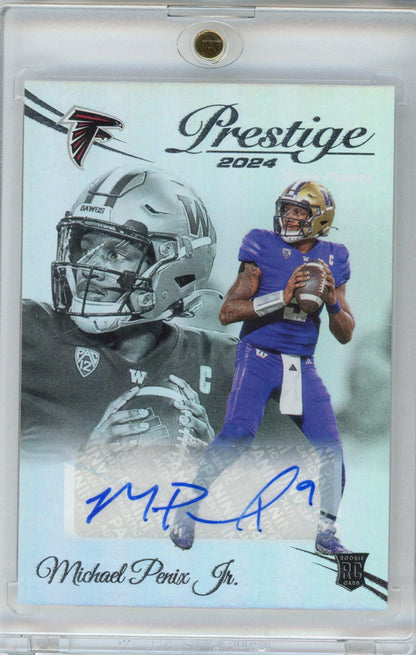 2024 Panini Prestige Michael Penix Jr #335 Xtra Points Auto Atlanta Falcons Rookie RC Football Card