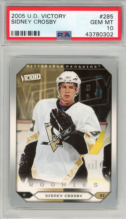 Graded 2005 Upper Deck UD Victory Sidney Crosby #285 Rookie Class RC Hockey Card PSA 10 Gem Mint
