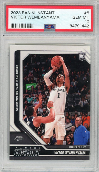 Graded 2023 Panini Instant Victor Wembanyama #5 Rookie RC Basketball Card PSA 10 Gem Mint